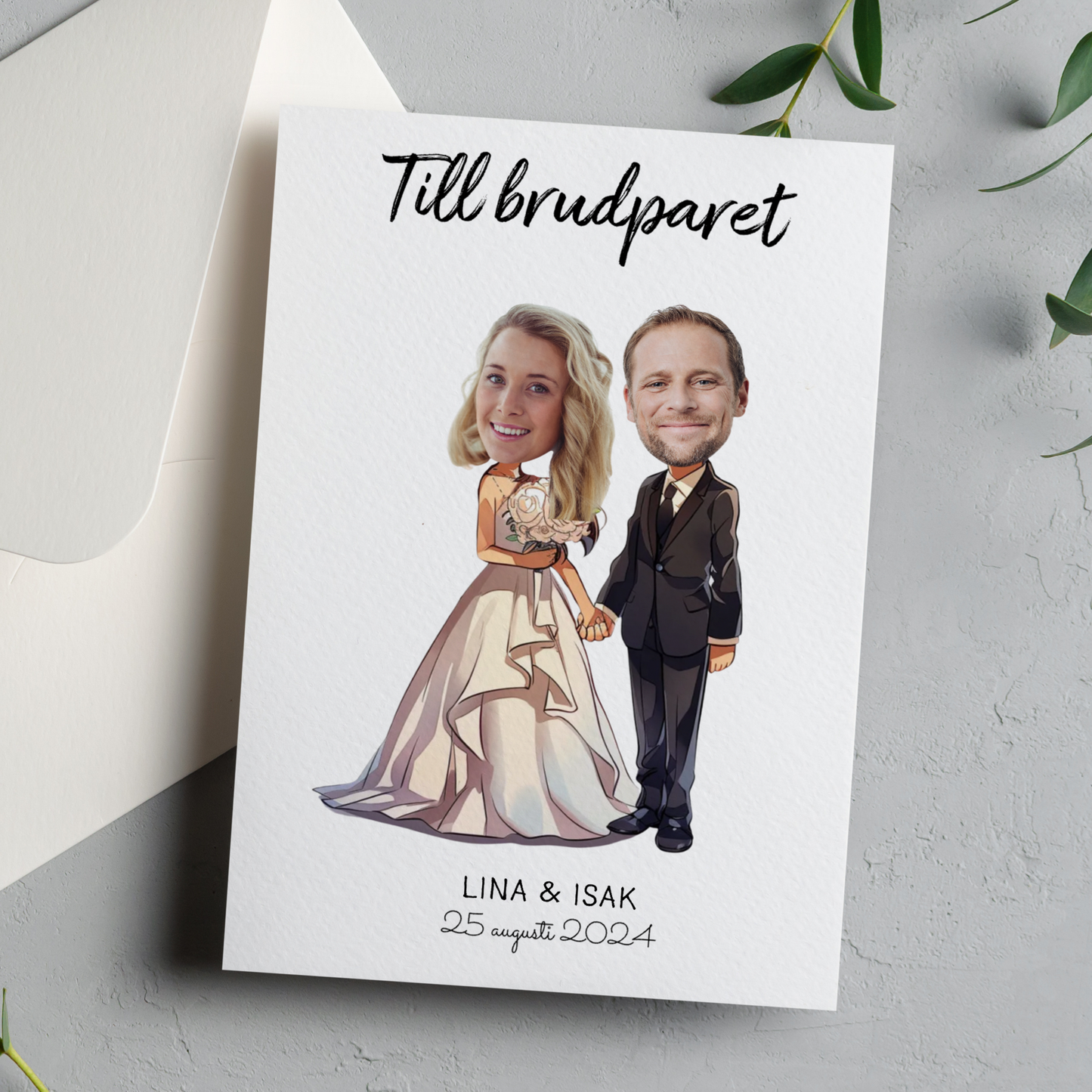 Ansikten | Brudpar | Dubbelvikt kort