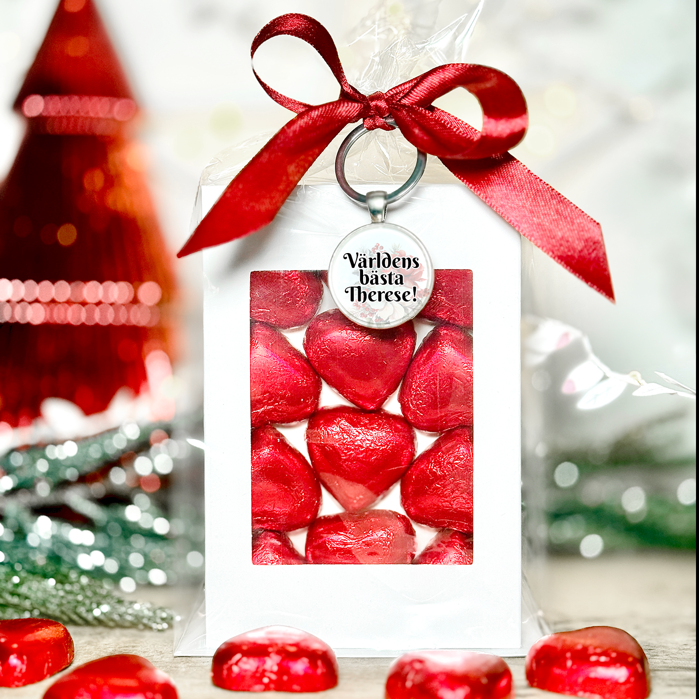 Blommor & text | Nyckelring