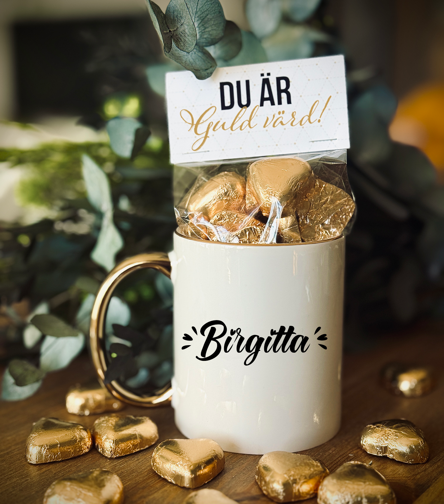 Du är guld värd | Mugg med namn