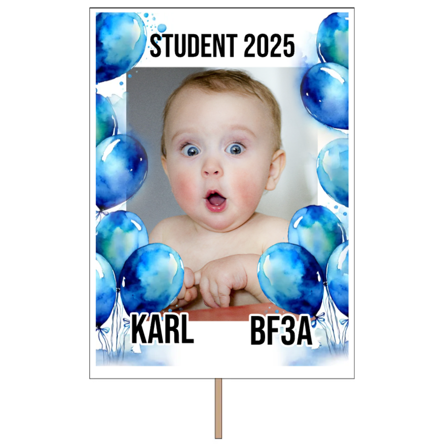 Blå ballonger | Studentplakat