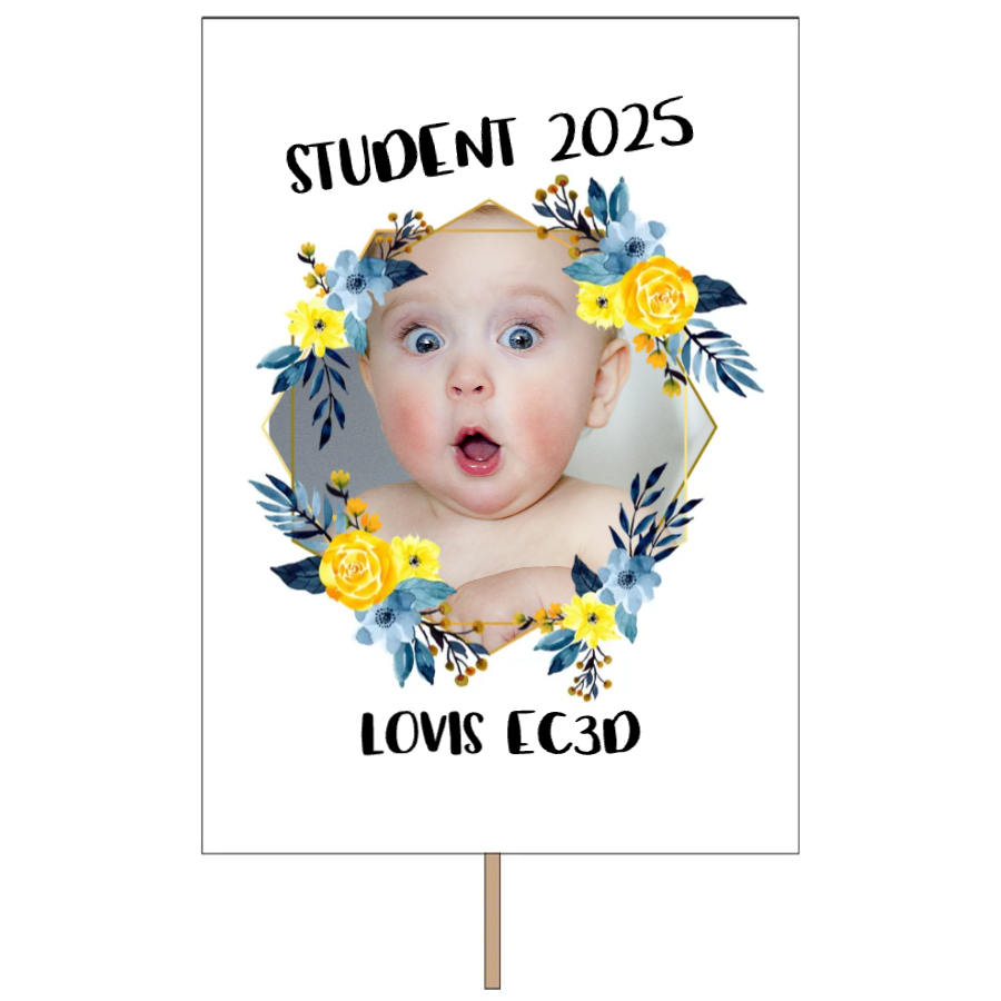 Blå/gula blommor | Studentplakat