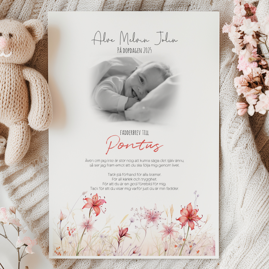 Fadderbrev | Foto & blommor