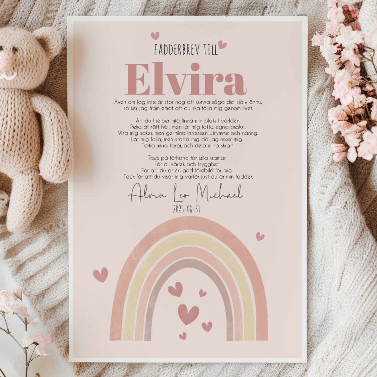 Fadderbrev | Regnbåge