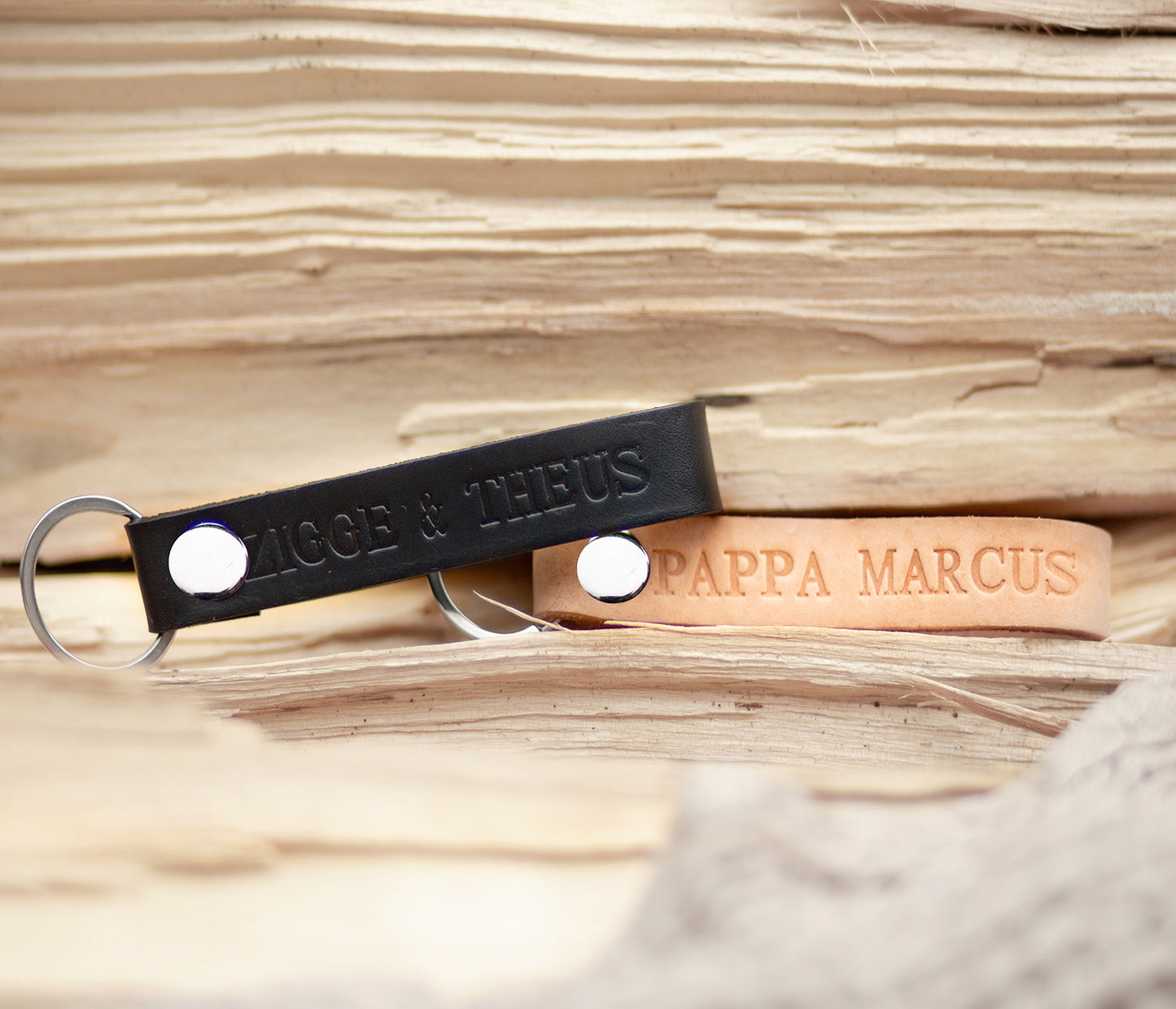 Lädernyckelring | Valfri text