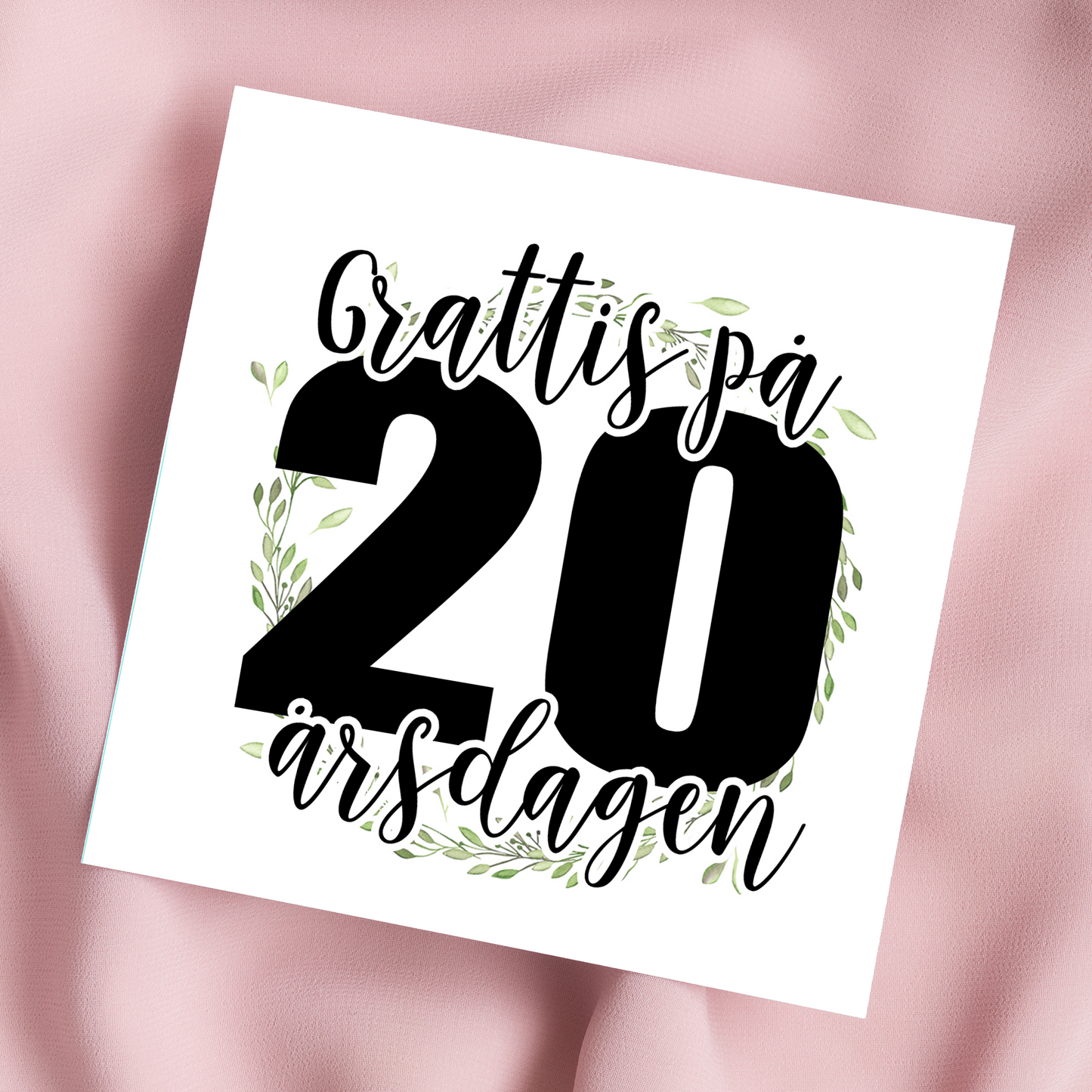 Grattis 20 år | Dubbelvikt kort