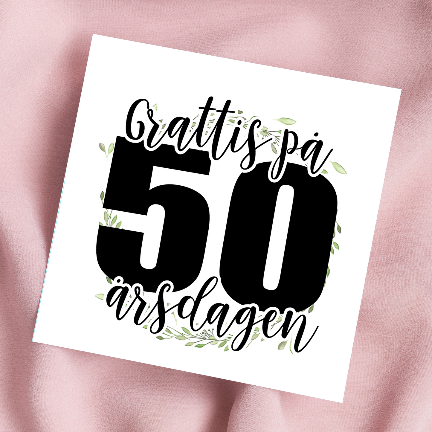 Grattis 50 år | Dubbelvikt kort