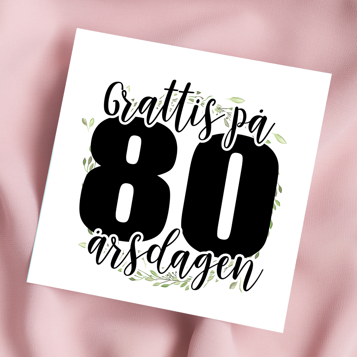 Grattis 80 år | Dubbelvikt kort