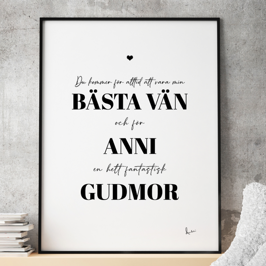 Gudmor / Gudfar | Personlig poster