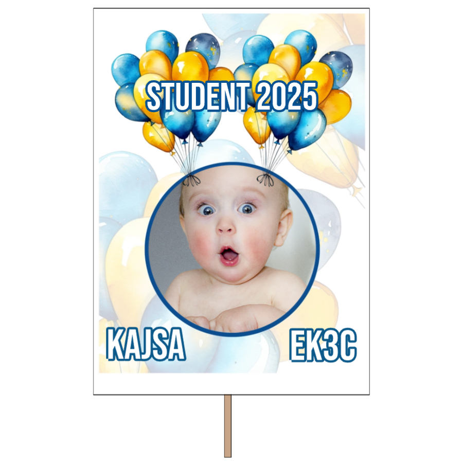 Gula & blåa ballonger | Studentplakat