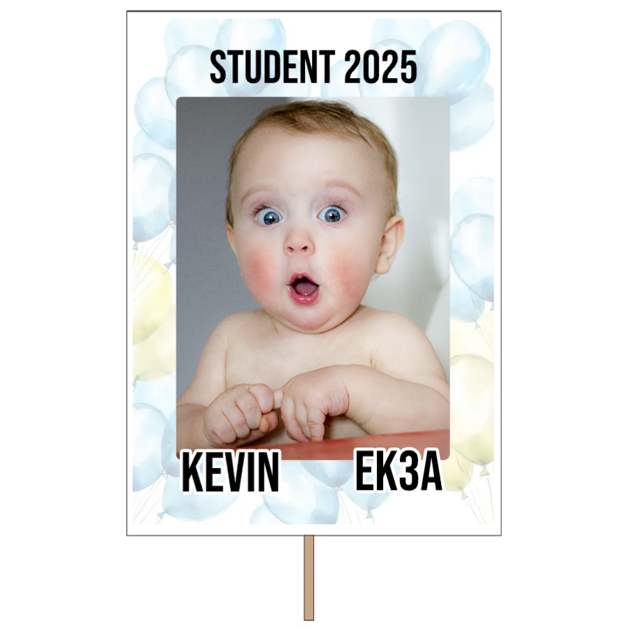 Gula & blåa ballonger | Studentplakat