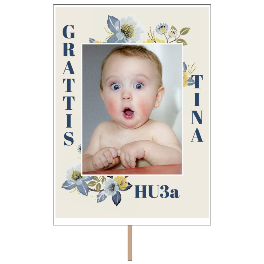 Gul/blåa blommor | Studentplakat