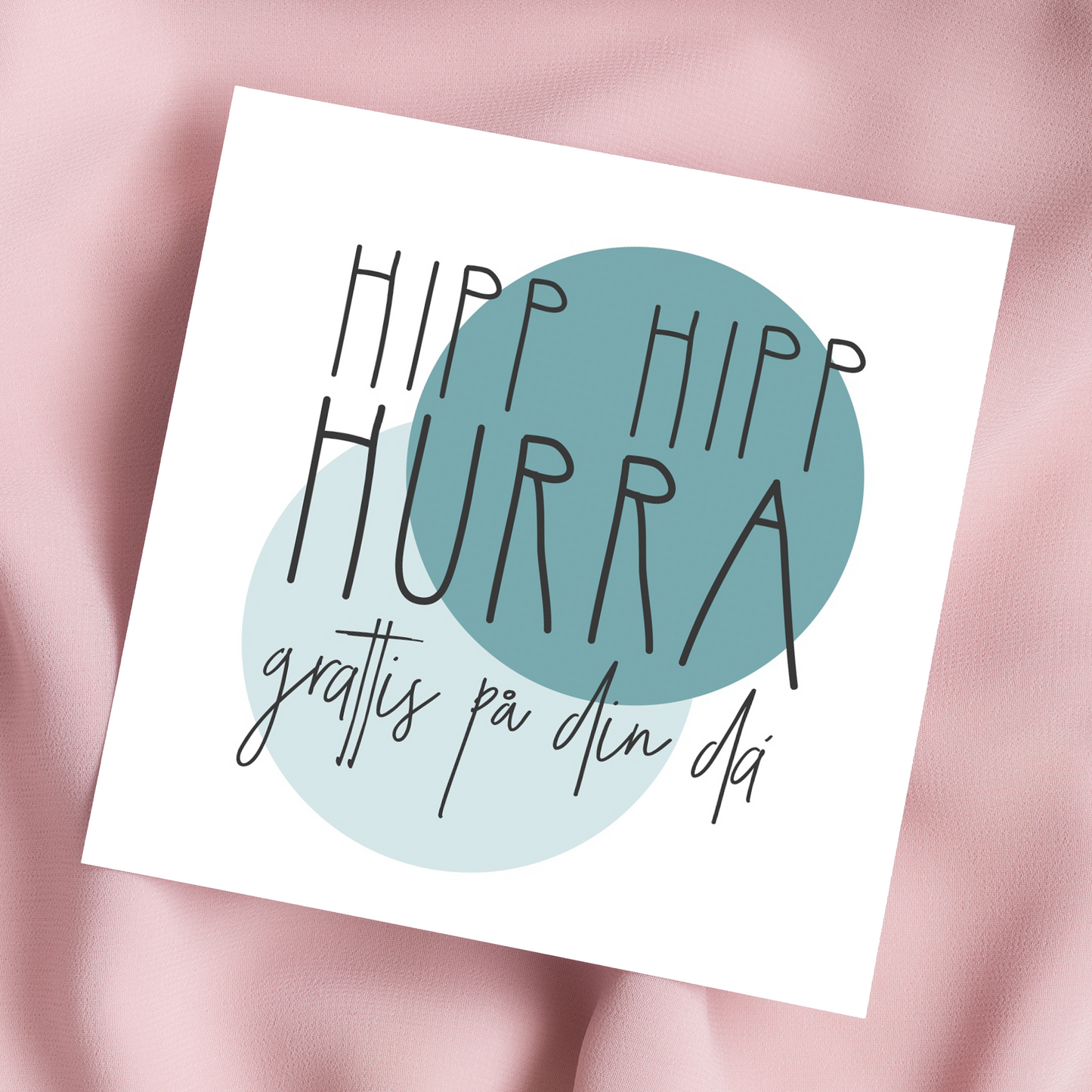 Hipp Hipp (blå) | Dubbelvikt kort