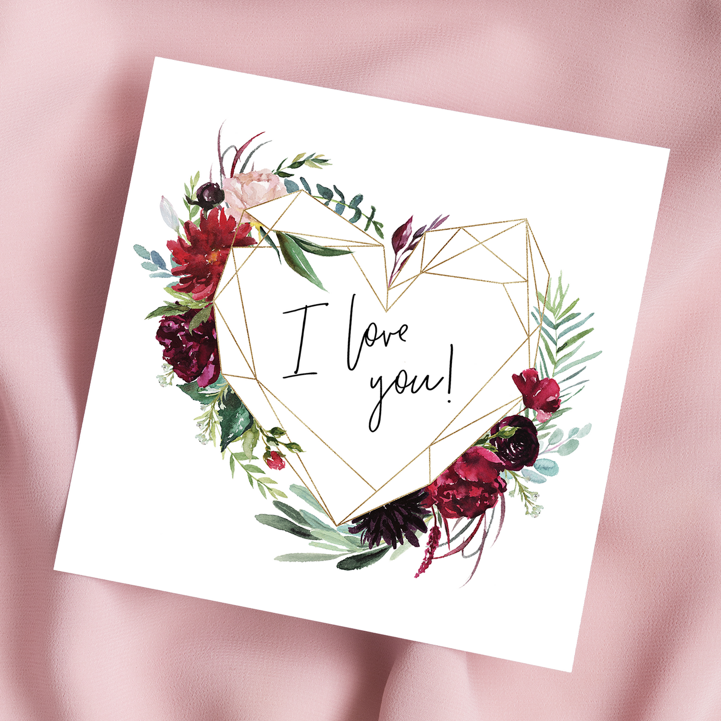 I love you | Dubbelvikt kort