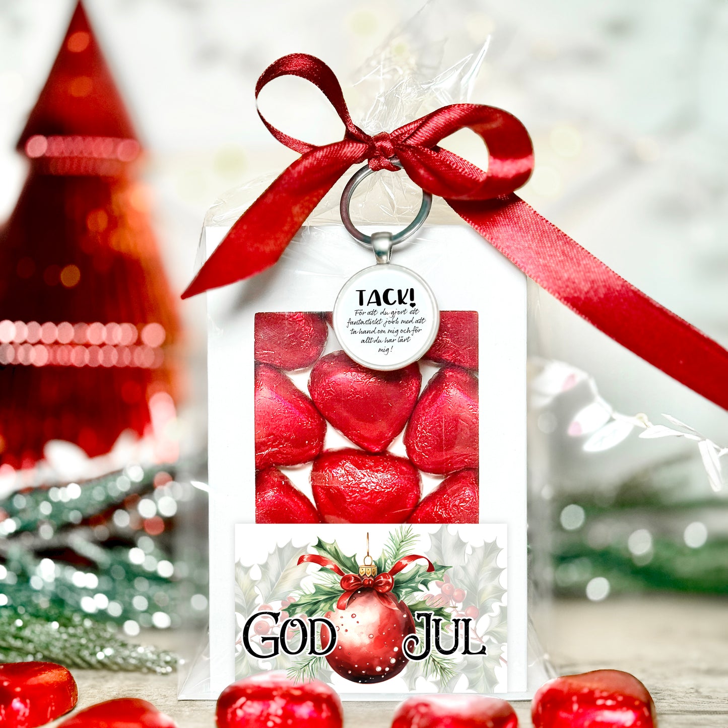 Julklapp till fröken, lärare & pedagog | Chokladask & nyckelring