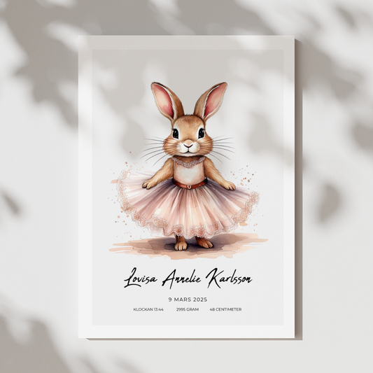 Kaninballerina | Personlig födelseposter