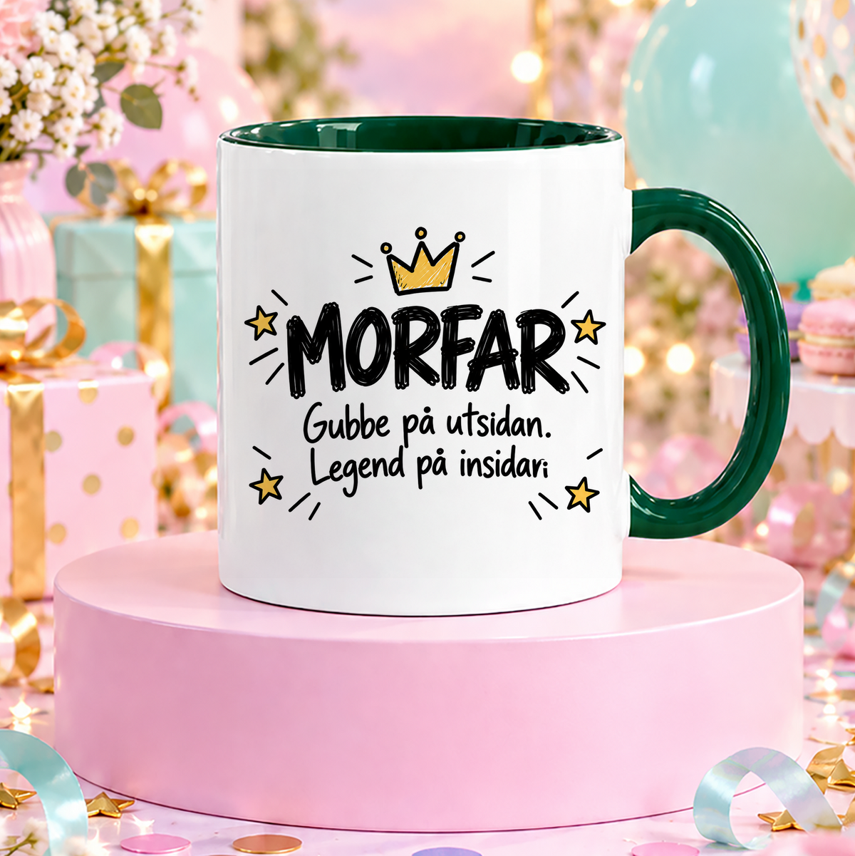 MORFAR Gubbe på utsidan, legend på insidan | Rolig mugg