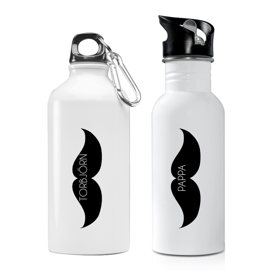 Mustasch | Vattenflaska