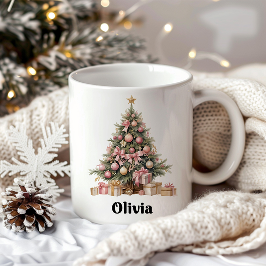 Rosa julgran | Personlig julmugg