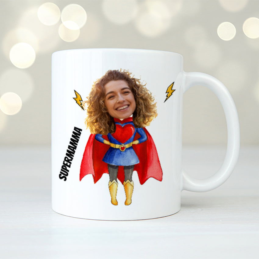 Supermamma | Ansikte | Personlig mugg
