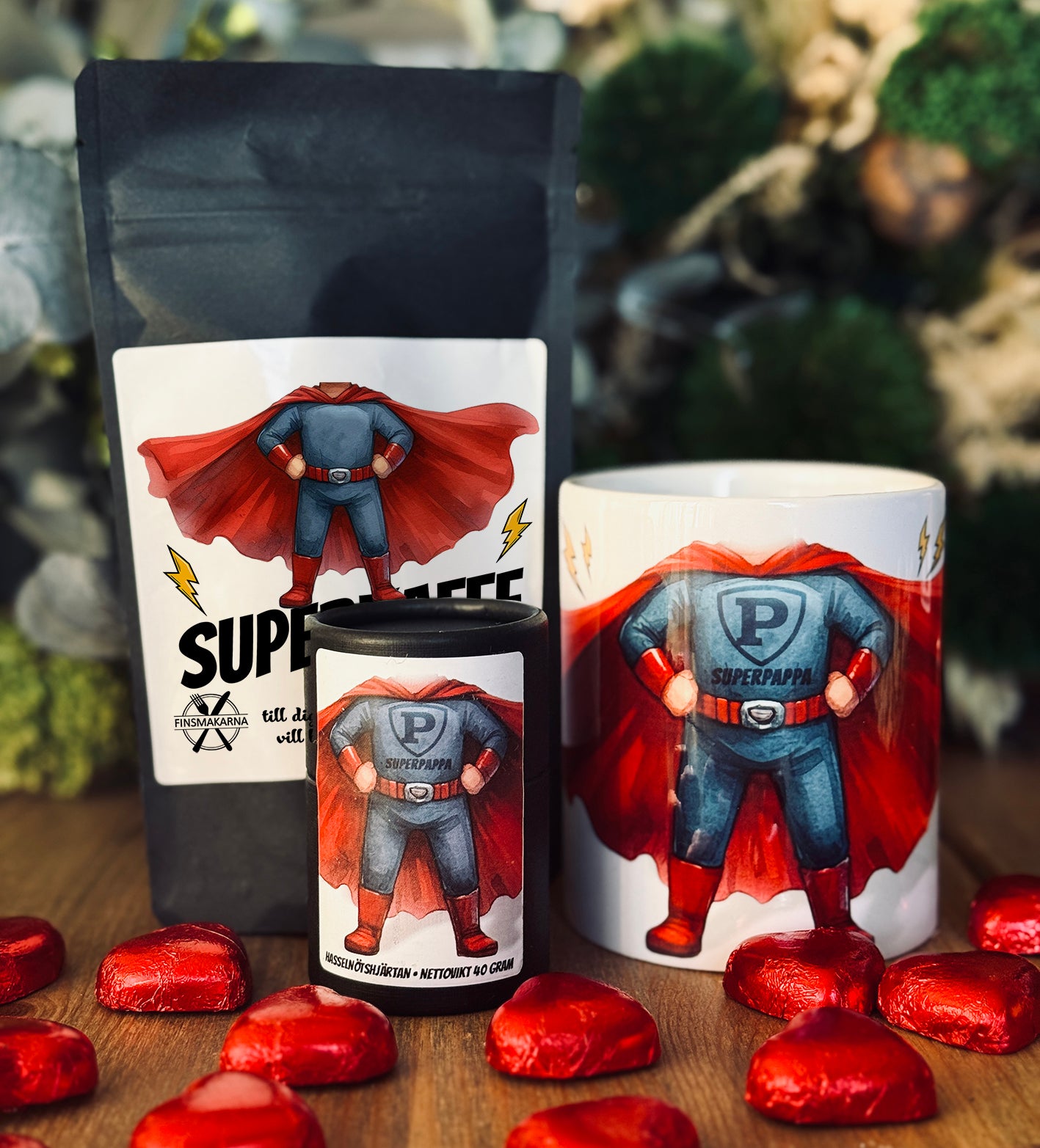 Superpappa | Mugg, kaffe & choklad