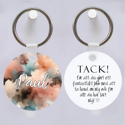 Tack, splash | Frökenpresent | Nyckelring 5 cm