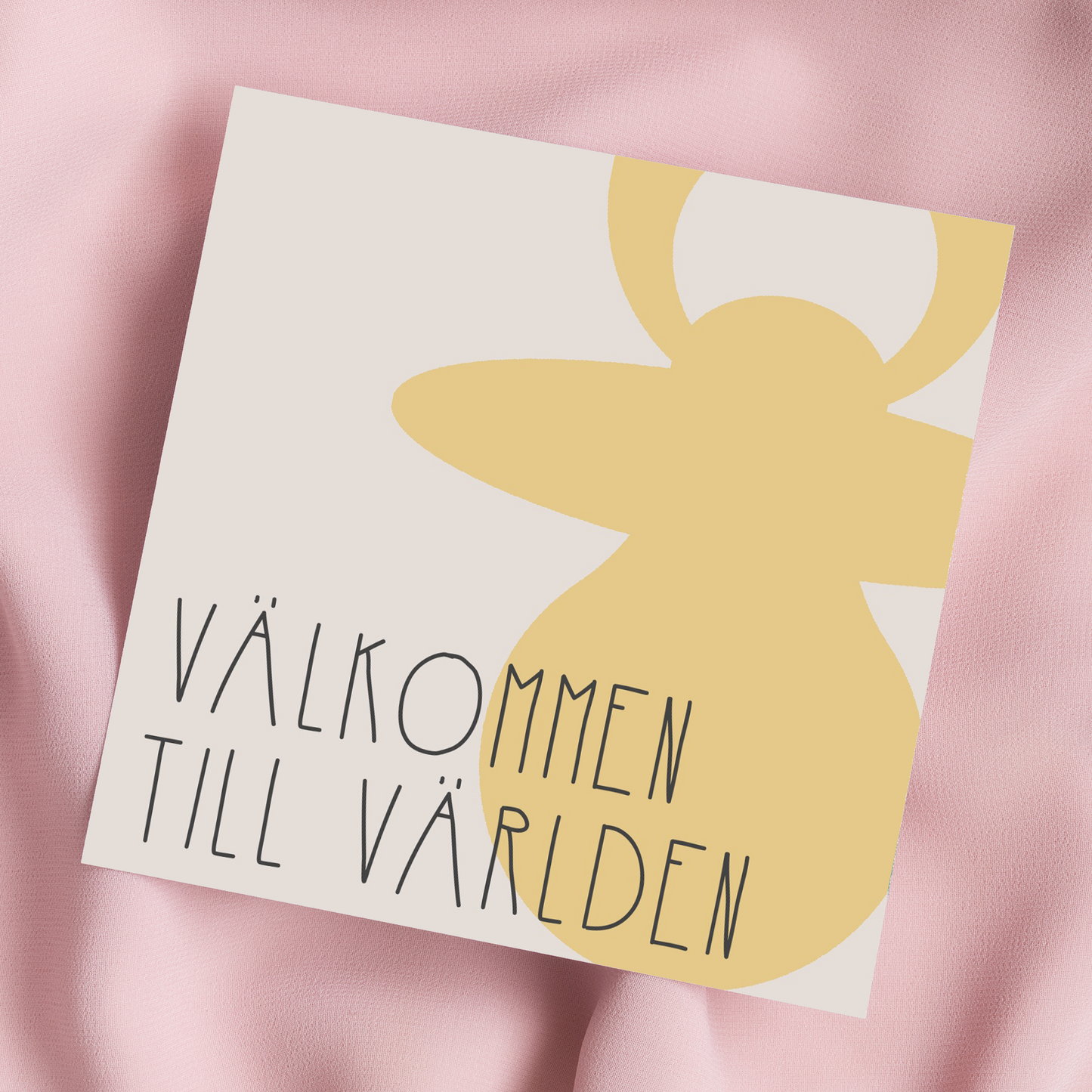 Välkommen (gul) | Dubbelvikt kort