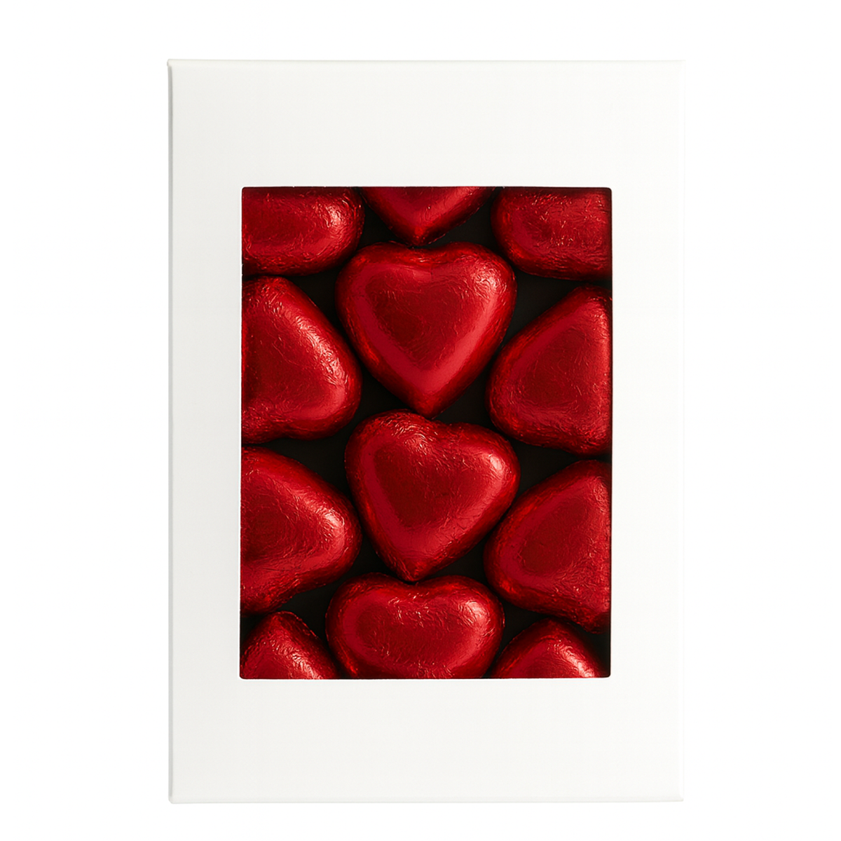 Röda hjärtan | Vit chokladask