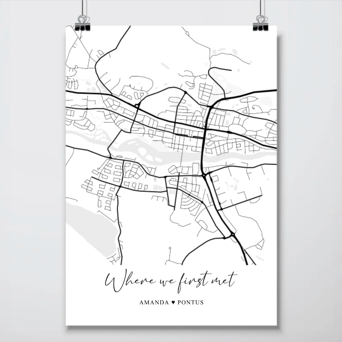 Where we first met | Karta | Personlig Poster
