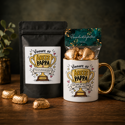 Presentpaket | Årets pappa | Mugg, kaffe & godis