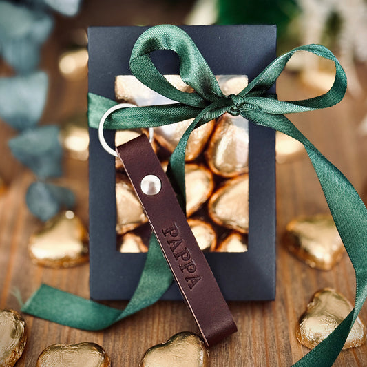 Fars dag present | Lädernyckelring & choklad