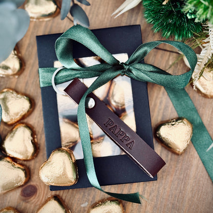 Fars dag present | Lädernyckelring & choklad