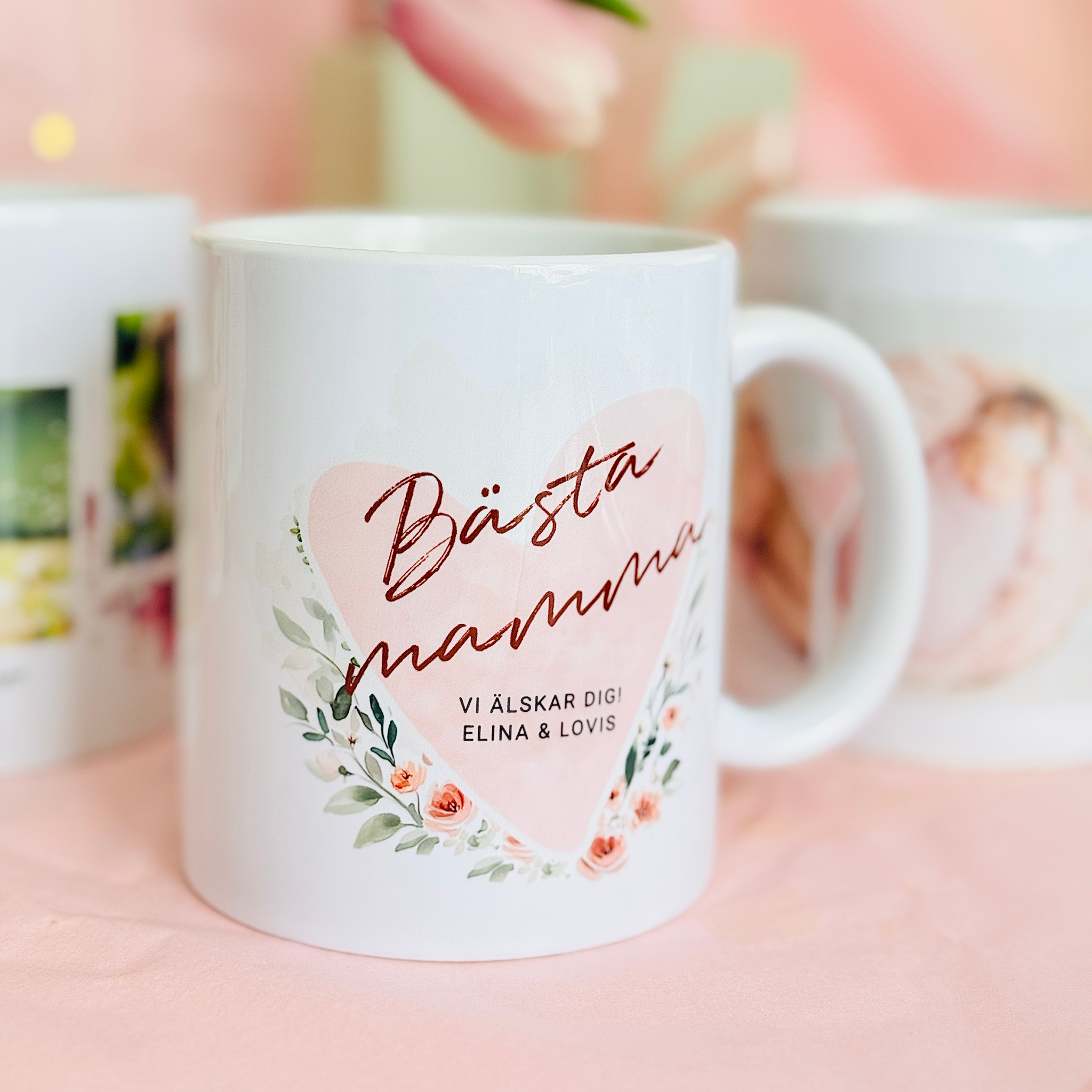 Hjärta & blommor | Personlig mugg