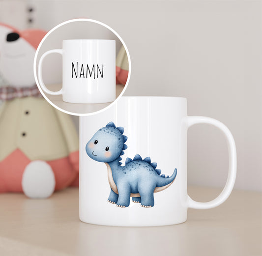 Dino blå | Personlig barnmugg