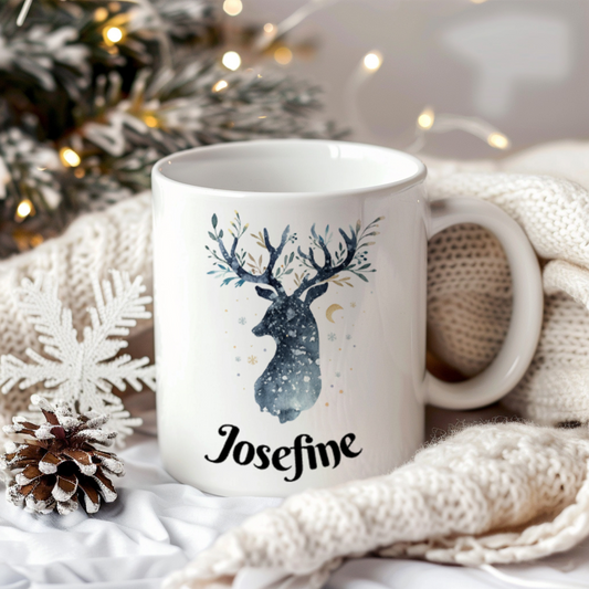 Blå ren | Personlig julmugg