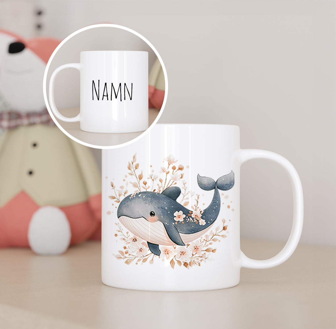 Blåval | Personlig barnmugg