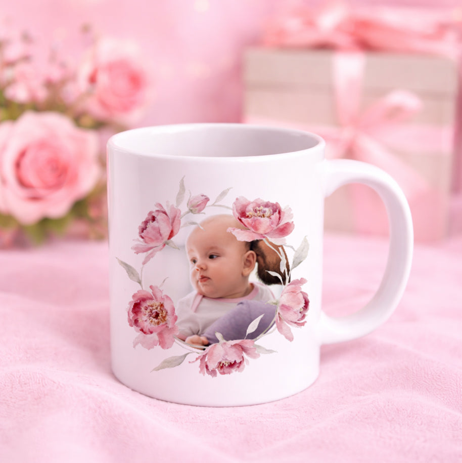 Blomkrans | Personlig fotomugg