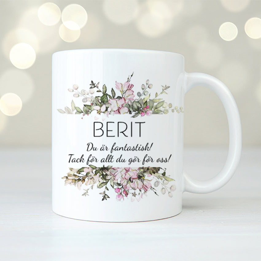 Blommor | Personlig mugg