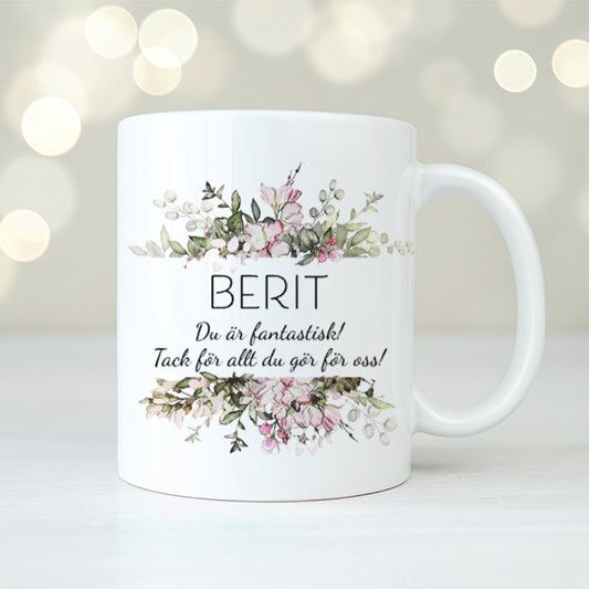 Blommor | Personlig mugg