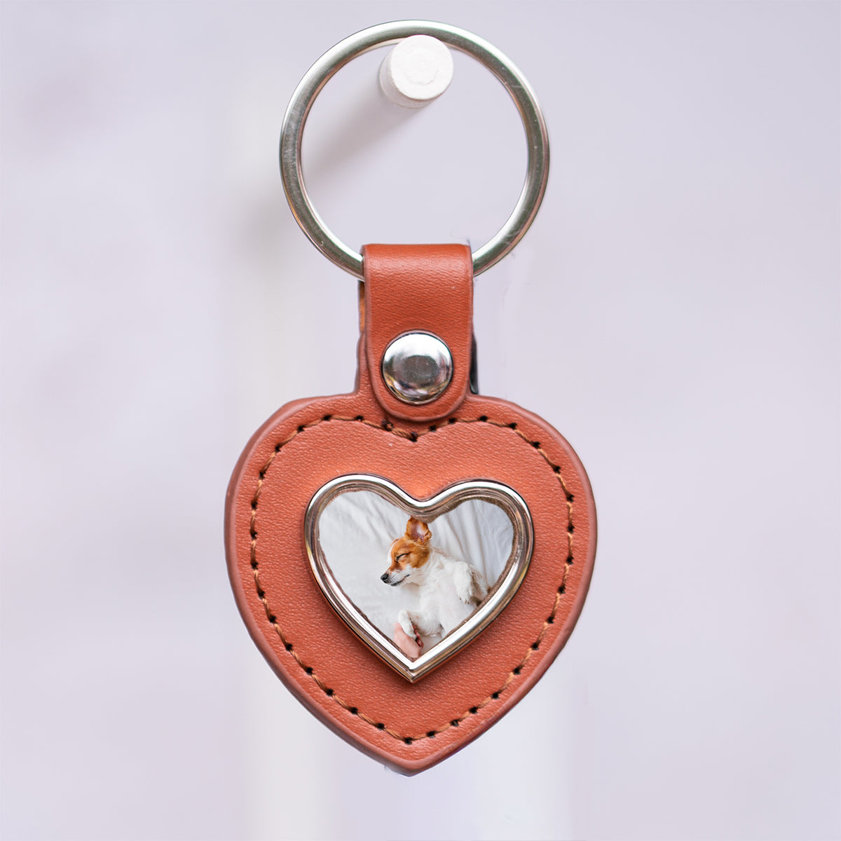 Lädernyckelring | Hjärta | Foto