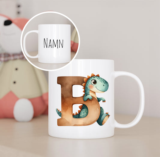 Dino, bokstav | Personlig barnmugg