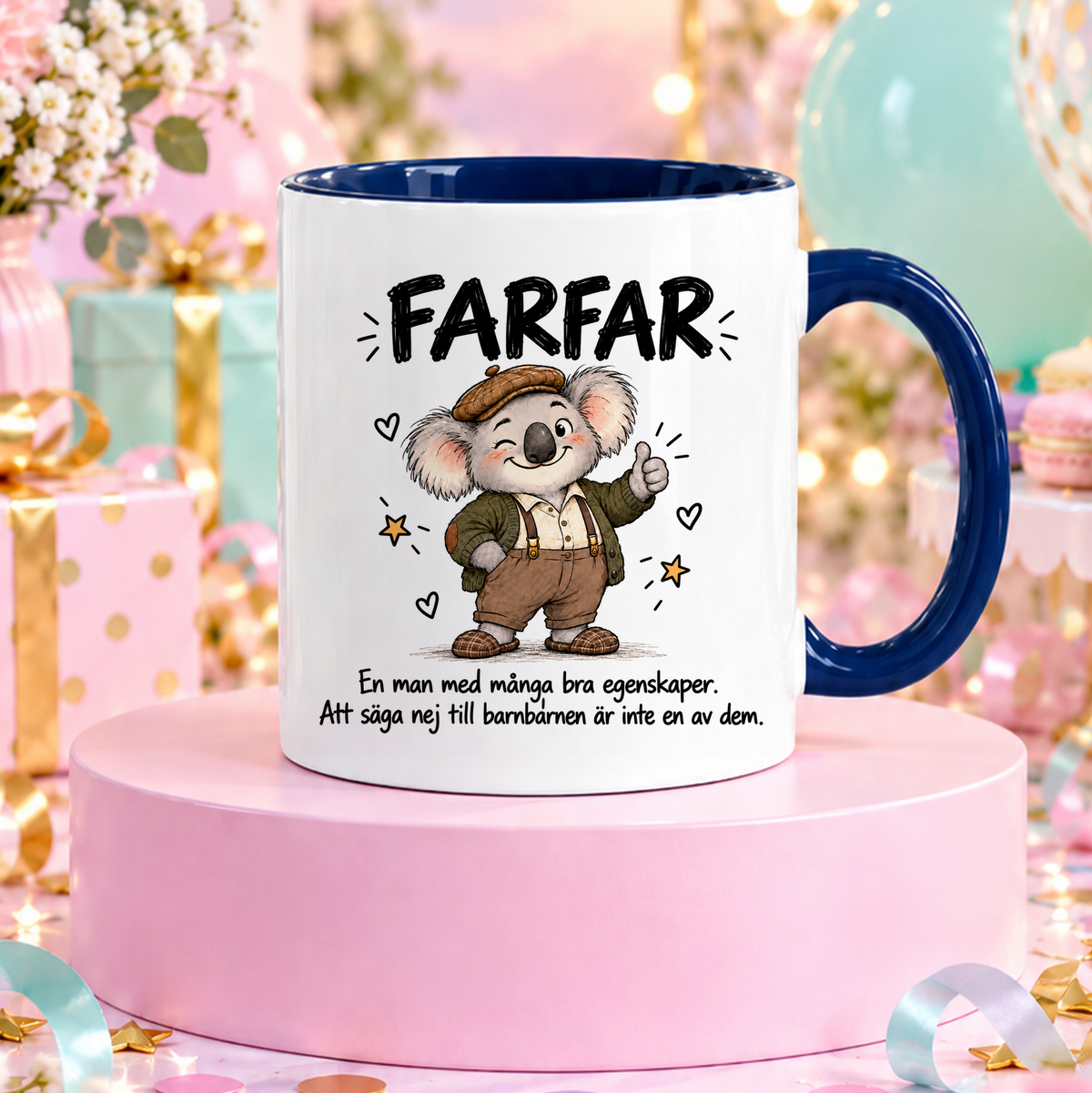 Farfar med många bra egenskaper | Rolig mugg