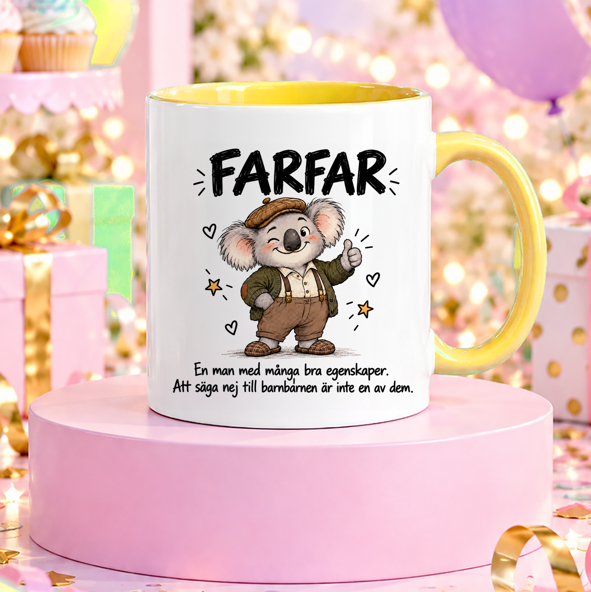 Farfar med många bra egenskaper | Rolig mugg