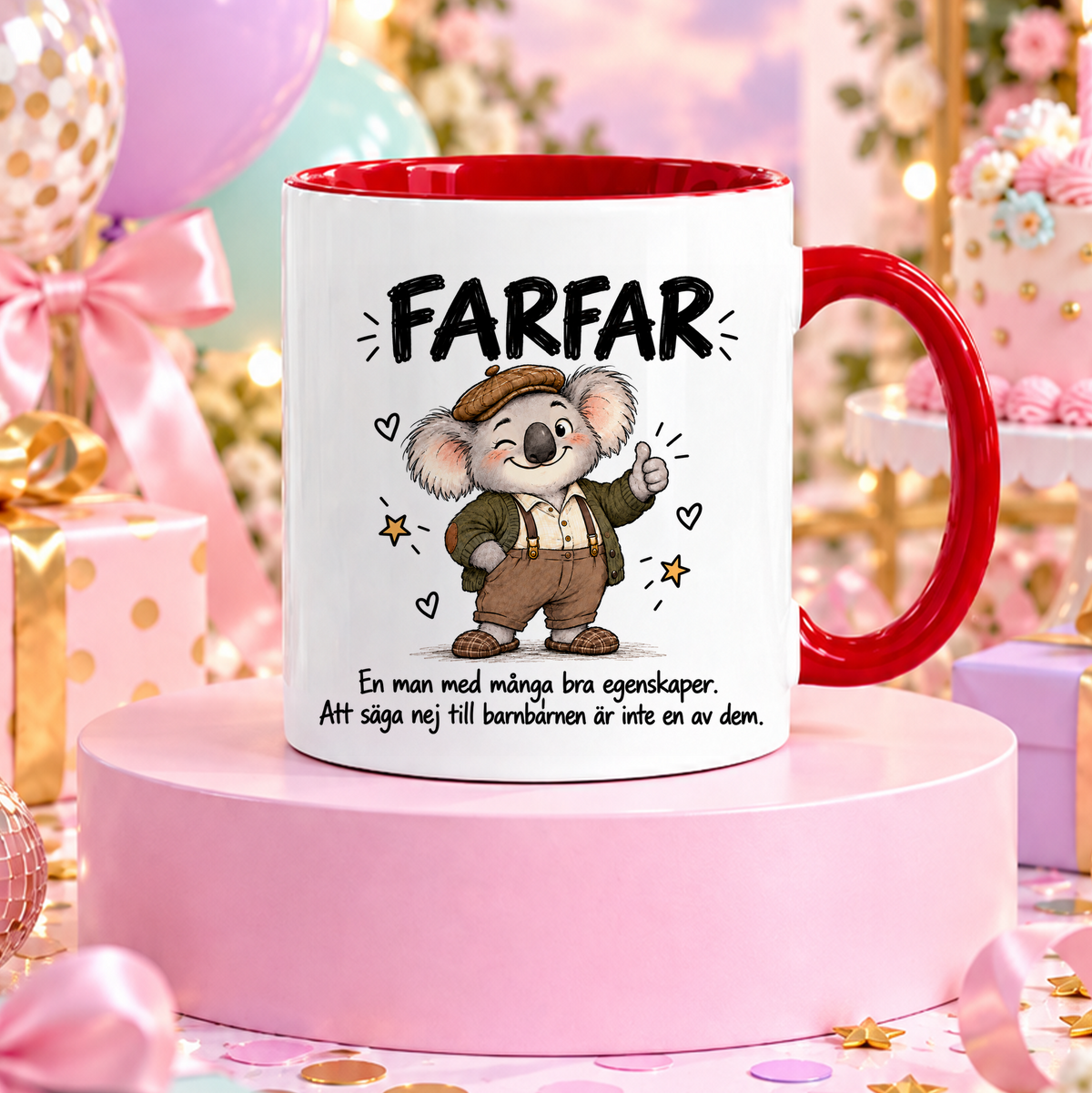 Farfar med många bra egenskaper | Rolig mugg