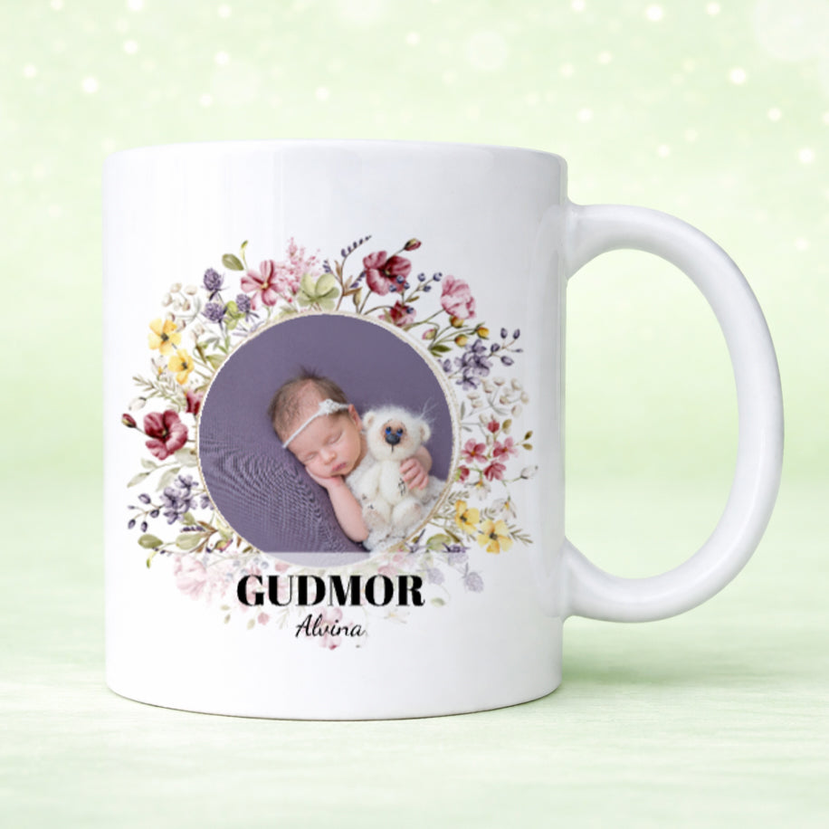 Fotocirkel Blommor | Gudföräldrar | Personlig mugg