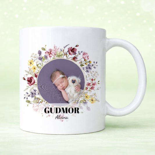 Fotocirkel Blommor | Gudföräldrar | Personlig mugg