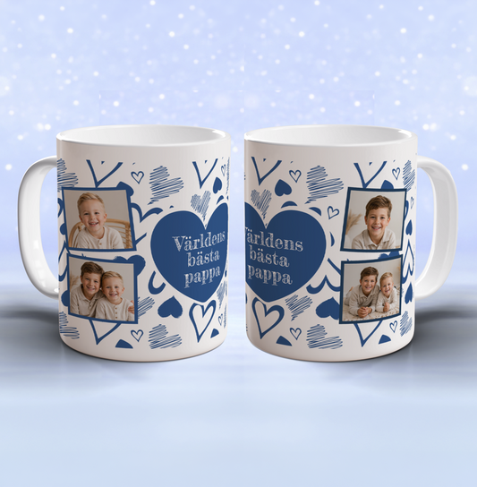 4 foton & text | Personlig mugg