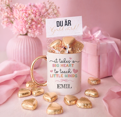 Du är guld värd | Personlig mugg & Choklad