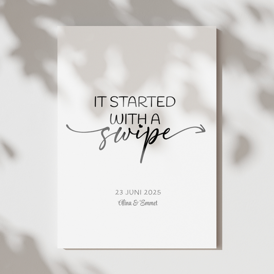 It started with a swipe | Personlig poster