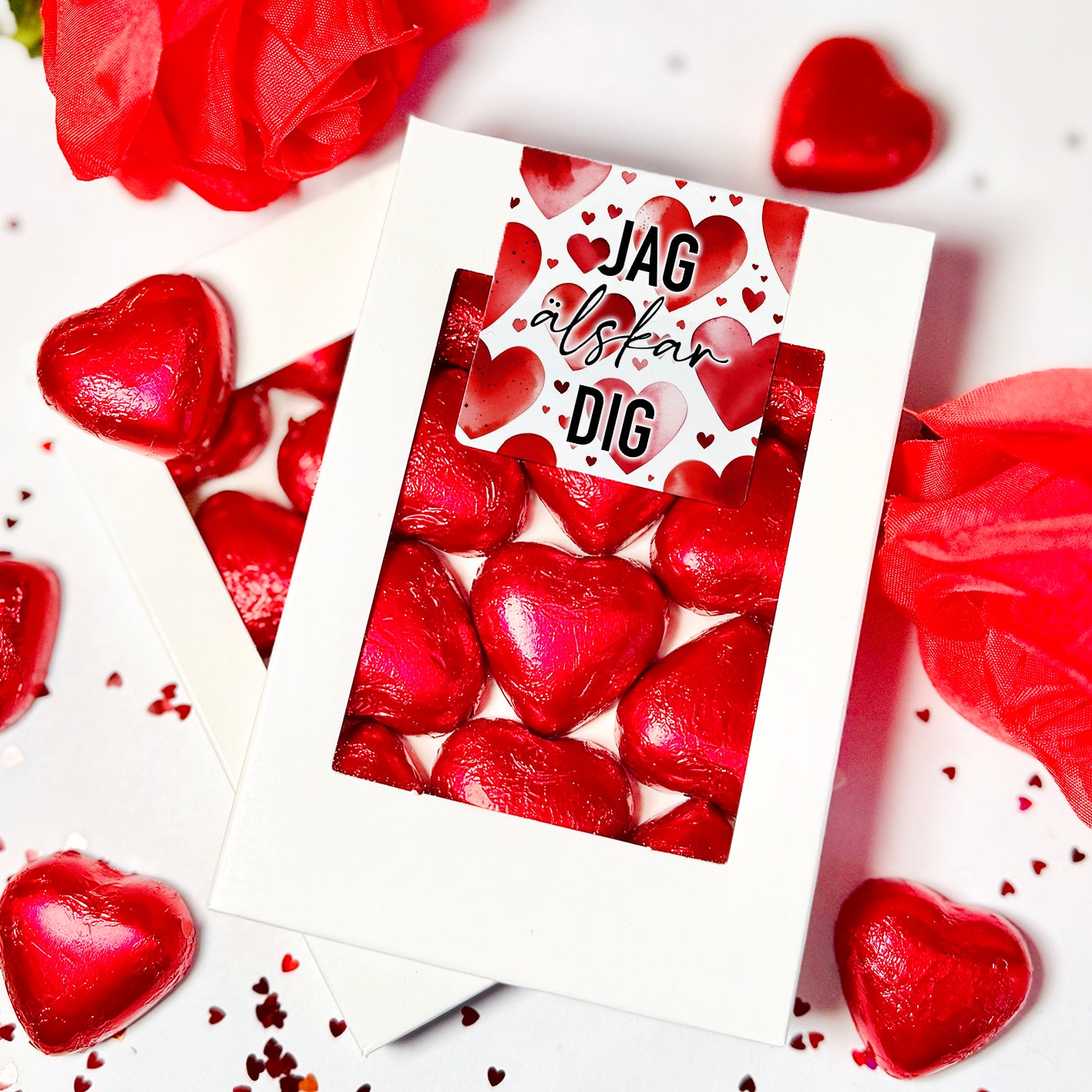 Jag älskar dig | Vit chokladask