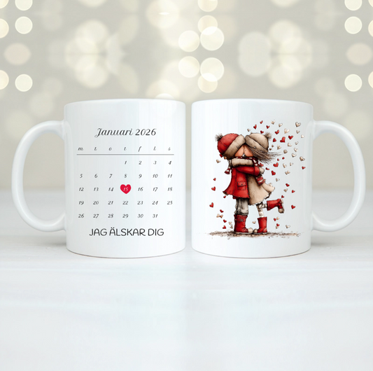 Kalender & kärlekspar | Personlig mugg